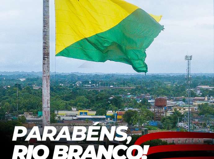 Flamengo, time de maior torcida do mundo parabeniza Rio Branco, capital do Acre, pelo seu aniversário de 139 anos 