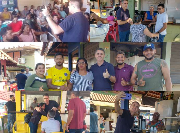 Marcus Alexandre toma café na praça da Sensur, participa de reunião e ouve de populares: "volta, Chame Chame"